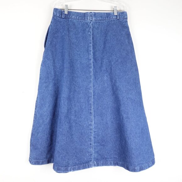 Vintage Tabi International Jean Skirt Womens 16 Maxi Pleated 100% Cotton Denim - Picture 10 of 11